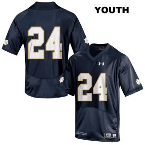 Notre Dame Fighting Irish Youth Tommy Tremble #24 Navy Under Armour No Name Authentic Stitched College NCAA Football Jersey RPN2599GS